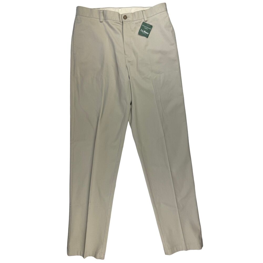 NWT L.L.Bean Classic Fit Khaki Chino Pants Sz 34x36 Wrinkle Resist